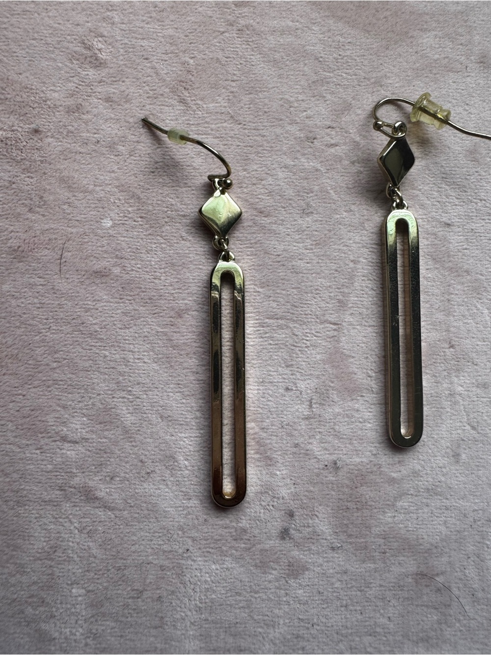 Gold-tone Long Cutout Dangle Earrings